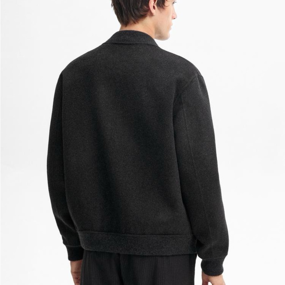 🔥NWT ZARA🔥 Navy Blue 100% Wool Zip-up Jacket - Picture 6 of 10